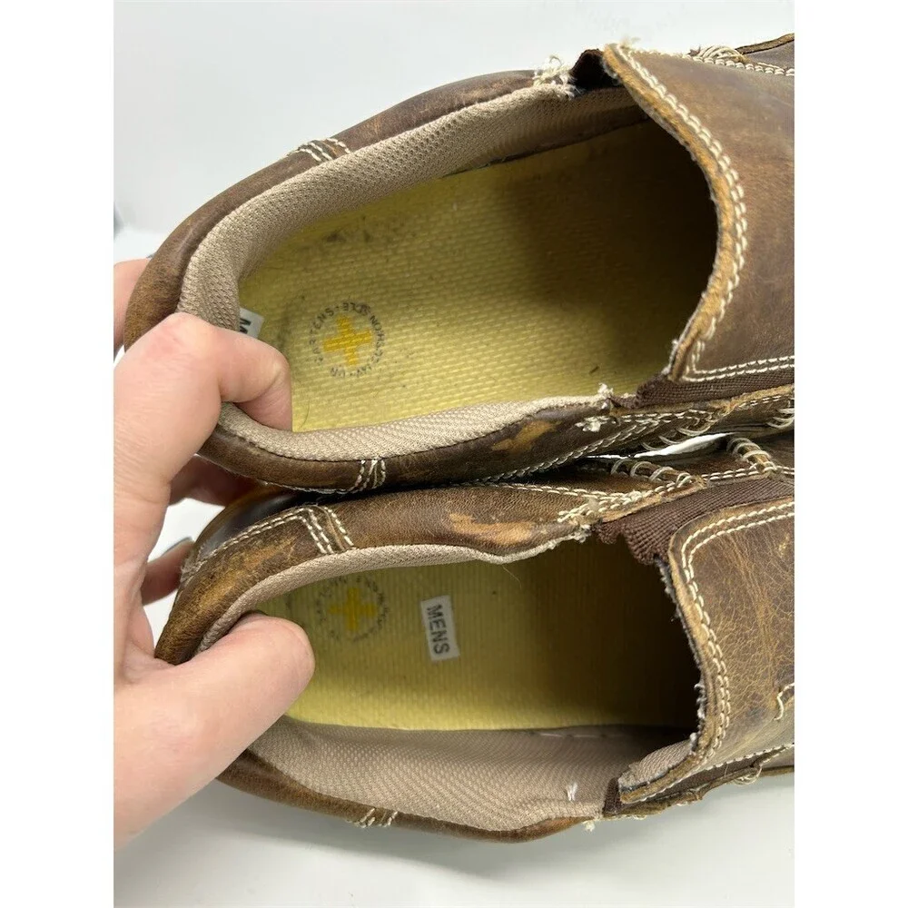 Dr. Martens Lance Men's Slip-On Casual Shoes Brown Contrast Stitching Size 12